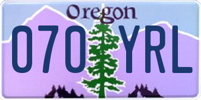 OR license plate 070YRL