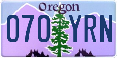 OR license plate 070YRN