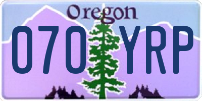 OR license plate 070YRP