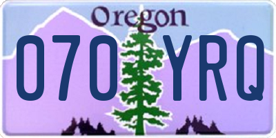 OR license plate 070YRQ