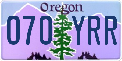 OR license plate 070YRR