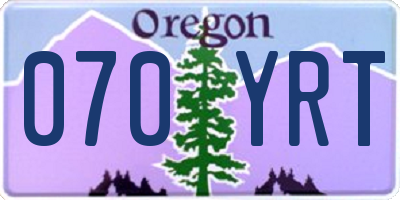 OR license plate 070YRT