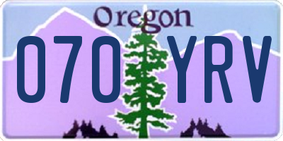 OR license plate 070YRV