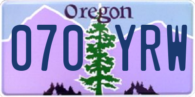 OR license plate 070YRW