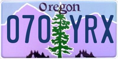 OR license plate 070YRX