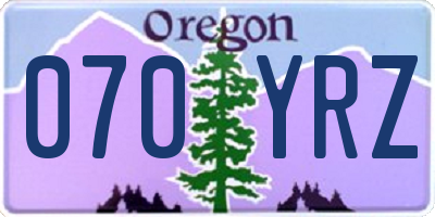 OR license plate 070YRZ