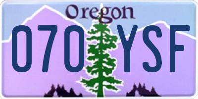 OR license plate 070YSF