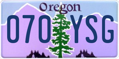 OR license plate 070YSG