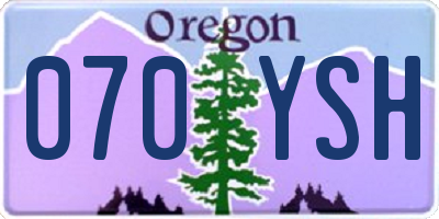 OR license plate 070YSH