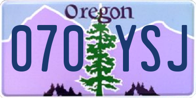 OR license plate 070YSJ