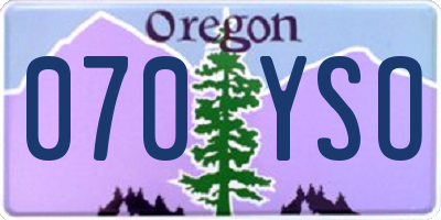 OR license plate 070YSO