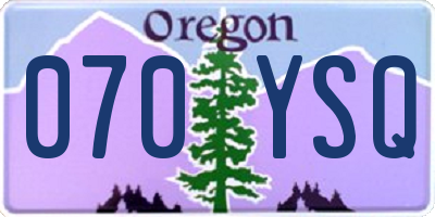 OR license plate 070YSQ