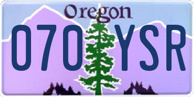 OR license plate 070YSR