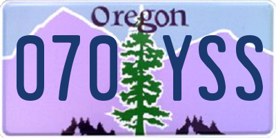 OR license plate 070YSS