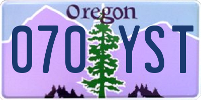OR license plate 070YST
