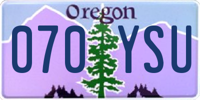 OR license plate 070YSU