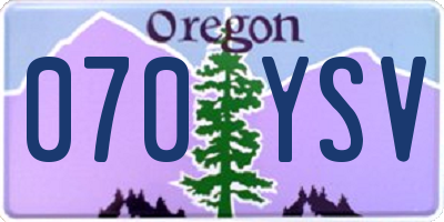 OR license plate 070YSV