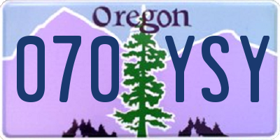 OR license plate 070YSY