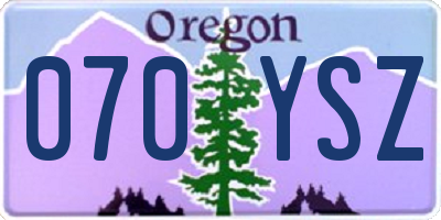 OR license plate 070YSZ