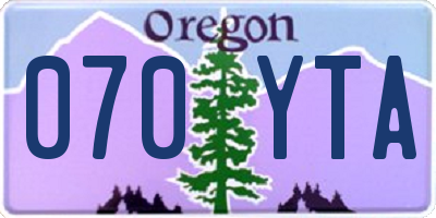 OR license plate 070YTA