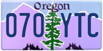 OR license plate 070YTC