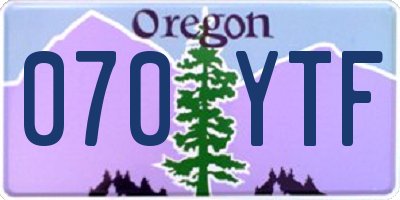 OR license plate 070YTF