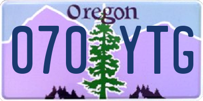 OR license plate 070YTG