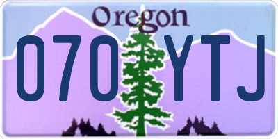 OR license plate 070YTJ