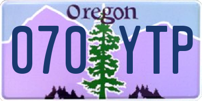 OR license plate 070YTP