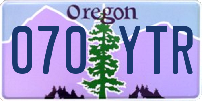 OR license plate 070YTR