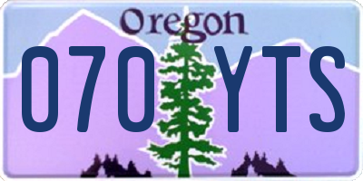 OR license plate 070YTS