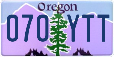 OR license plate 070YTT