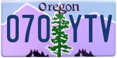 OR license plate 070YTV