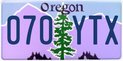 OR license plate 070YTX
