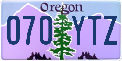 OR license plate 070YTZ