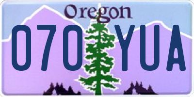 OR license plate 070YUA