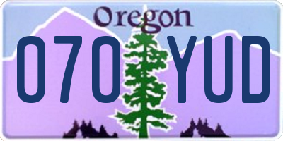 OR license plate 070YUD