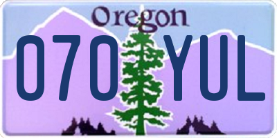 OR license plate 070YUL