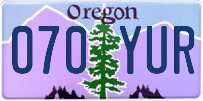 OR license plate 070YUR