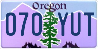 OR license plate 070YUT