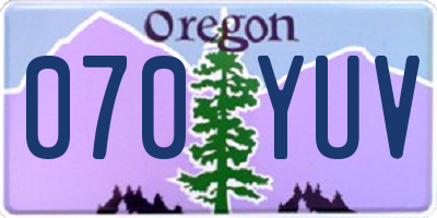 OR license plate 070YUV