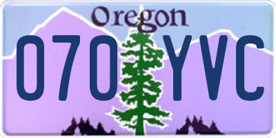 OR license plate 070YVC