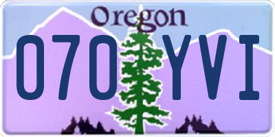 OR license plate 070YVI
