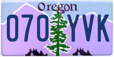 OR license plate 070YVK