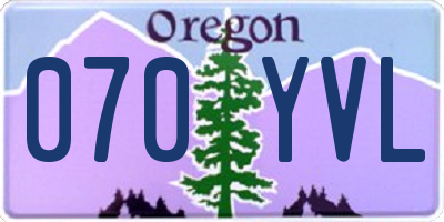 OR license plate 070YVL