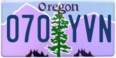 OR license plate 070YVN