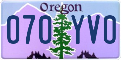 OR license plate 070YVO