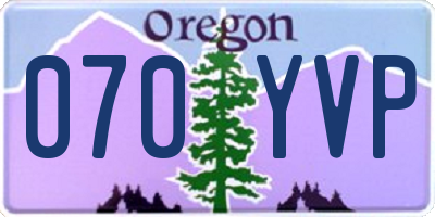 OR license plate 070YVP