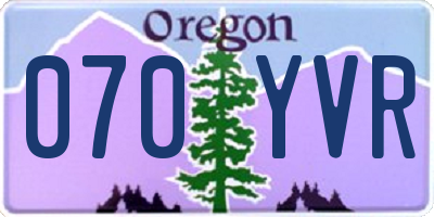 OR license plate 070YVR