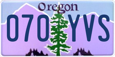 OR license plate 070YVS